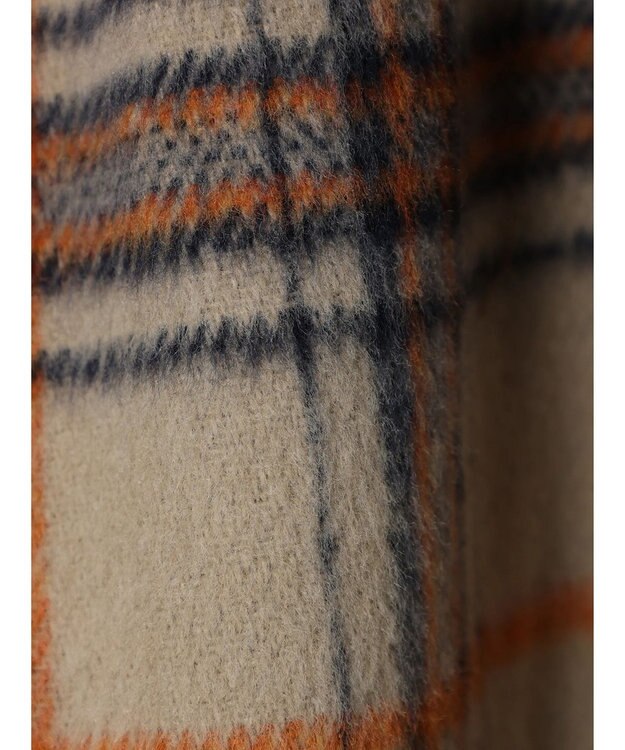 Green Parks シャギーチェックスカート Beige