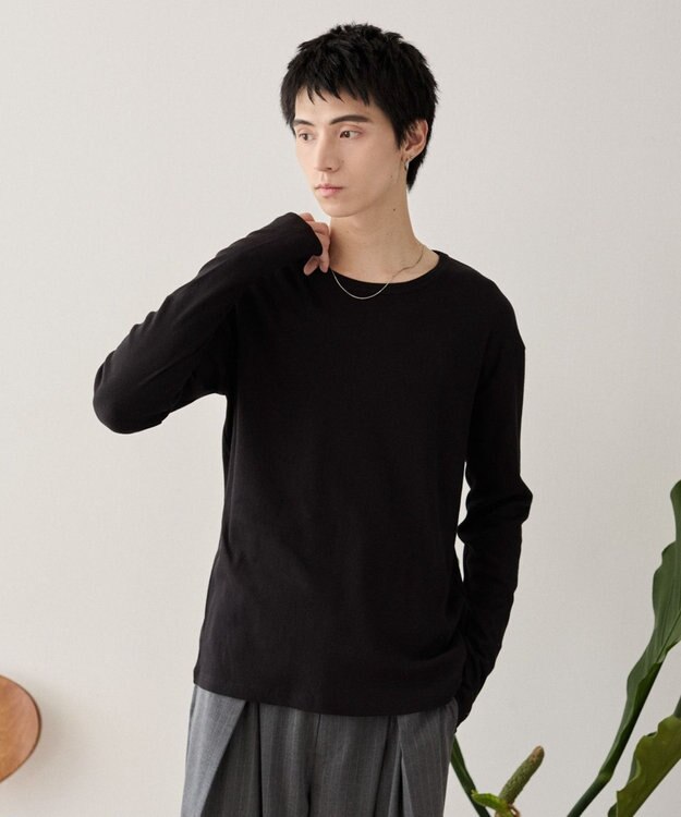 WEGO タイトフィットリブT（長袖） ブラック