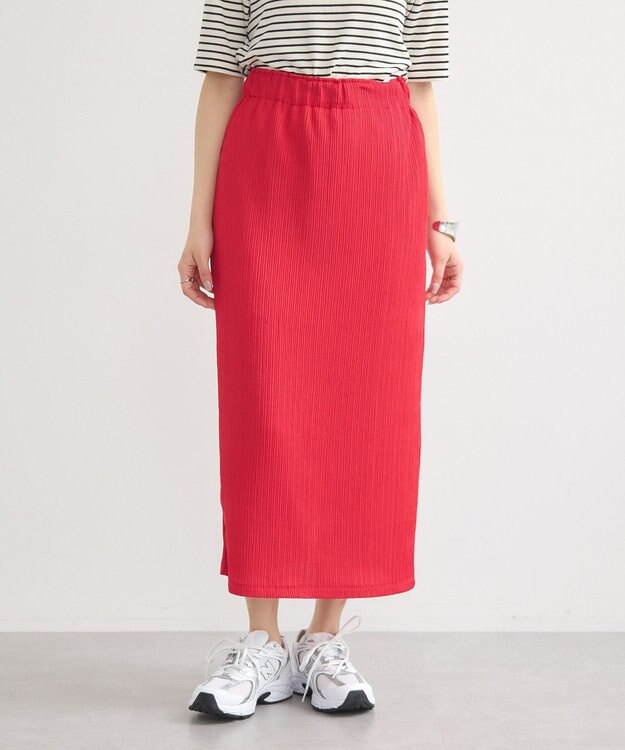 earth music&ecology 選べる丈カットナロースカート Red