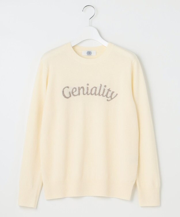 J.PRESS LADIES 【洗える】CASHMERE BLEND ロゴ ニット ホワイト系