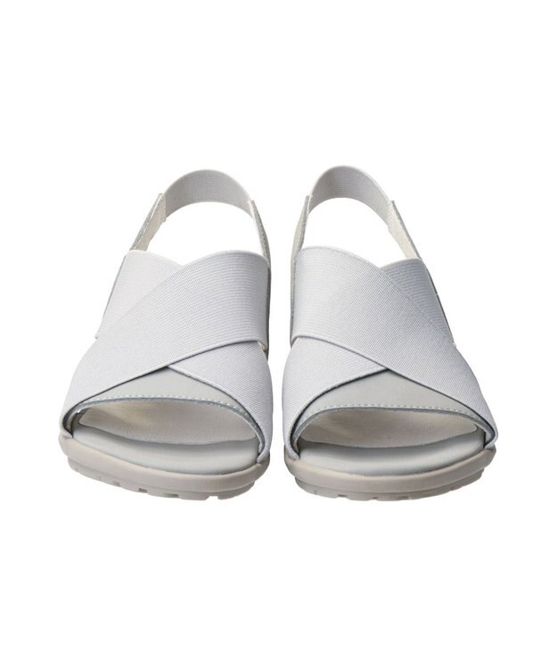 INTER-CHAUSSURES 【BUSSOLA】ワイドエラスティッククロスベルトサンダル グレーヌバック