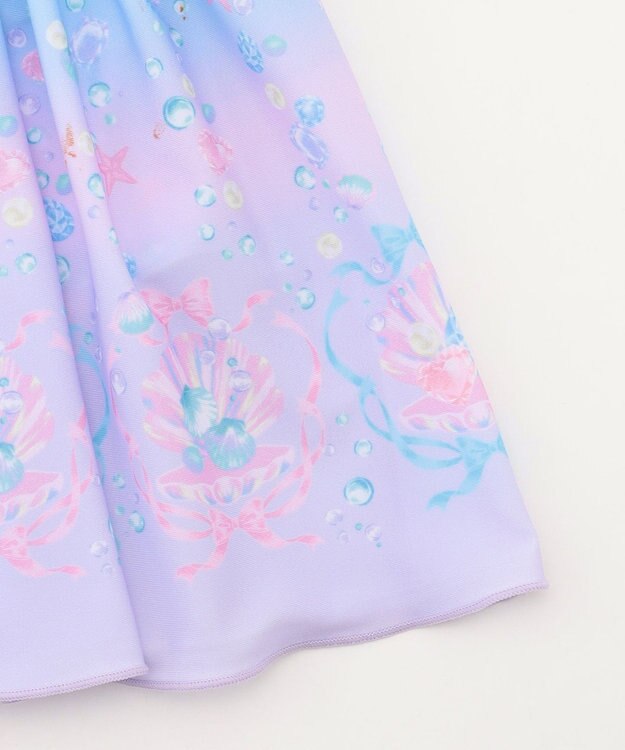 ANY KIDS 【UVカット】フリルワンピース水着 レインボー×マリン