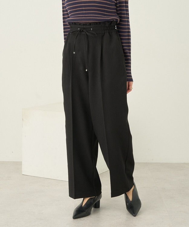 earth music&ecology ウールライクリラックスパンツ Black