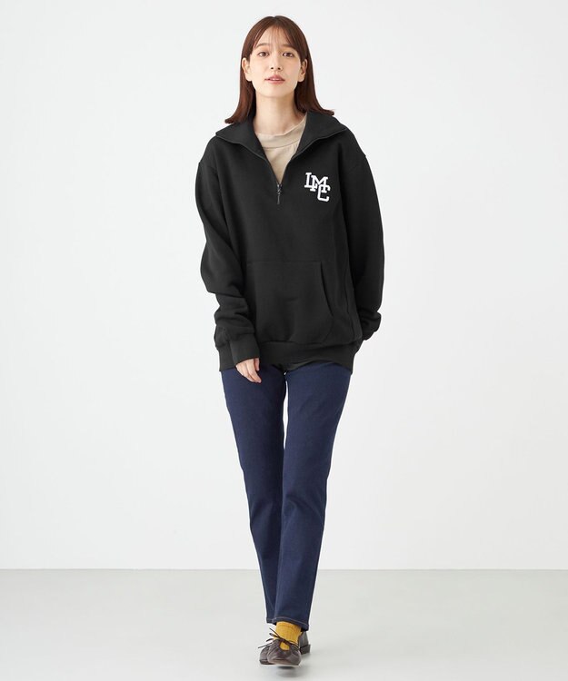 SHARE PARK LADIES 【UNISEX】MVS裏毛ハーフジップスウェット（S・Mサイズ） ブラック