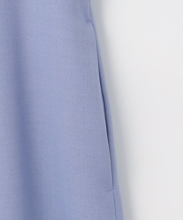 自由区 【接触冷感・速乾・UVケア・撥水・防シワ・XSサイズあり】リネンライクツィルVネック ワンピース ダルブルー系