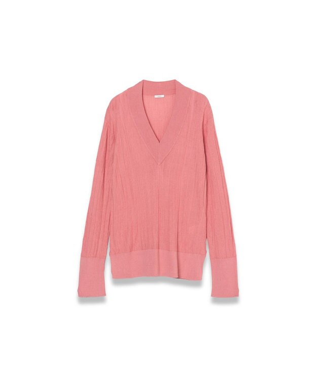 JOSEPH クリンクルリブ　Vネックニット Blush