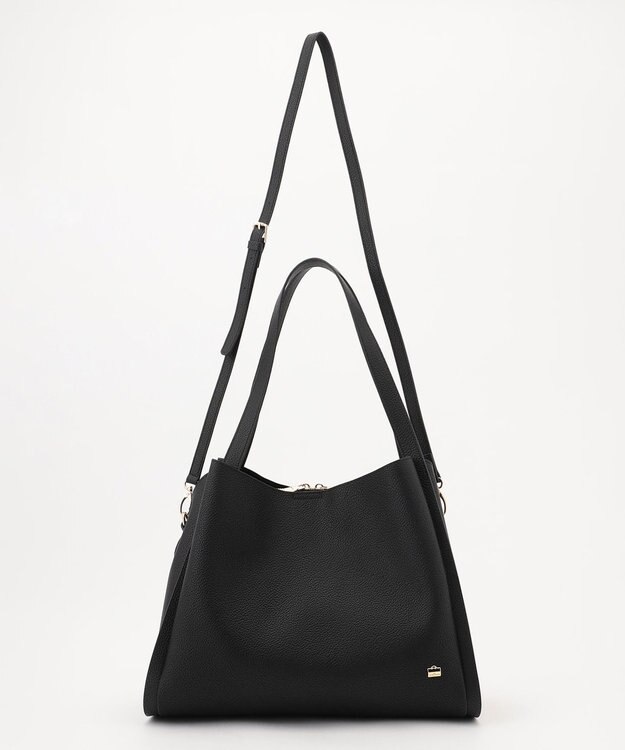 LA BAGAGERIE ソフトシュリンク2WAYハンドバッグ large ブラック