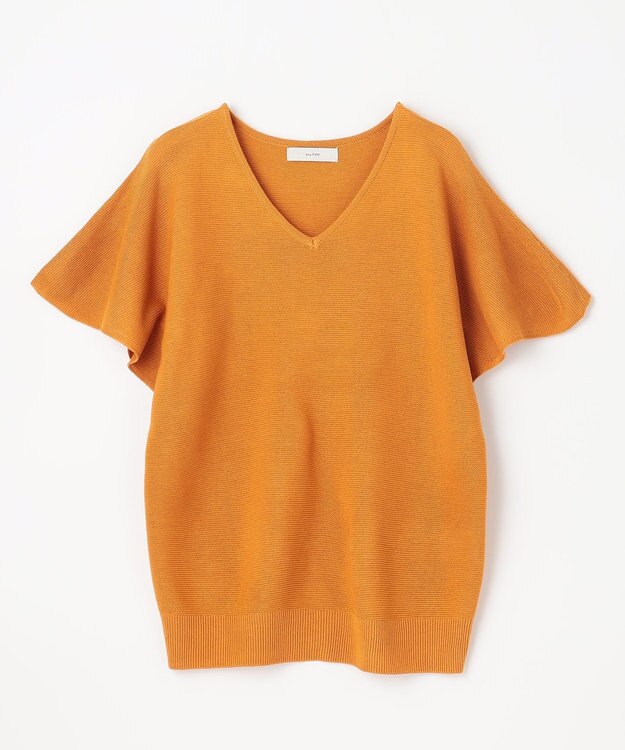 ANY 【洗濯機可/UVケア/アンチピリング】アクリルガーター バタフライスリーブニット アプリコット