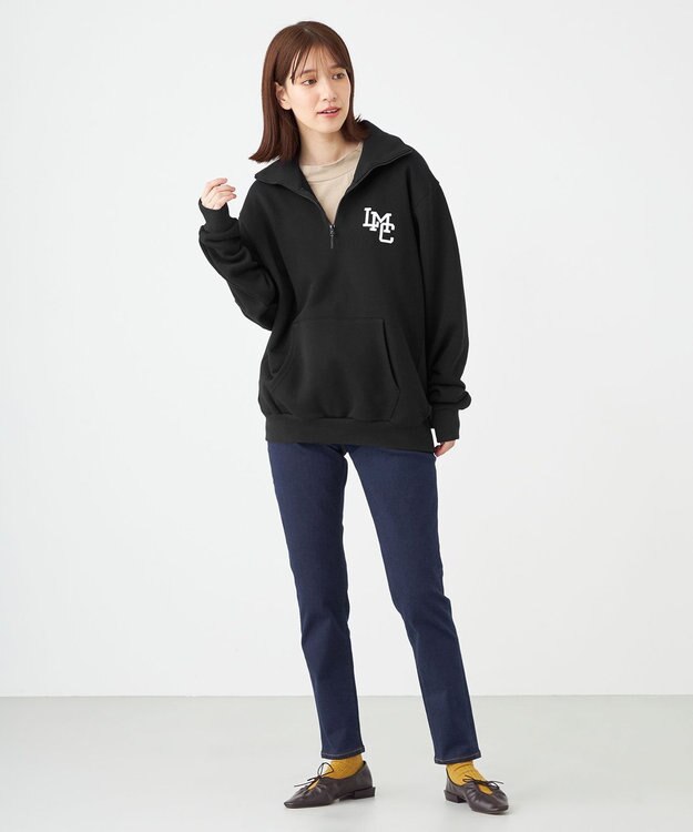 SHARE PARK LADIES 【UNISEX】MVS裏毛ハーフジップスウェット（S・Mサイズ） ブラック
