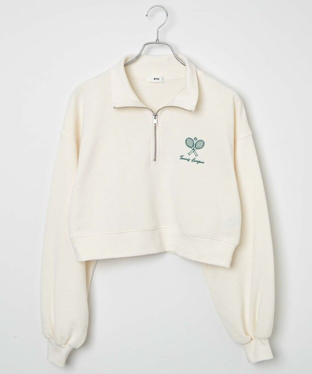 WEGO ハーフジップショートスウェット 柄2