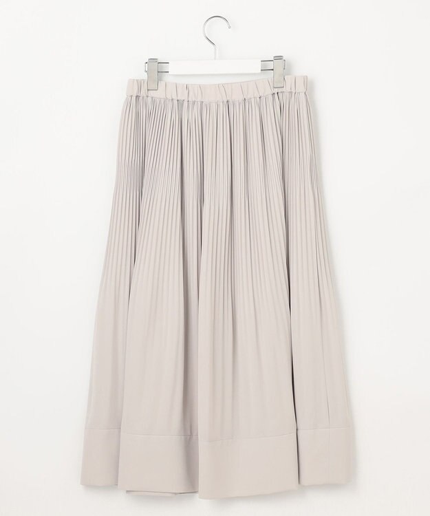 自由区 L 【ご好評につき追加生産・セットアップ対応・洗える】ライトサテンプリーツ スカート ライトグレー系