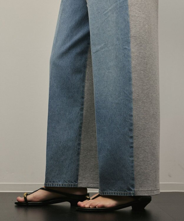 GRACE CONTINENTAL コンビドロストデニムパンツ ブルー