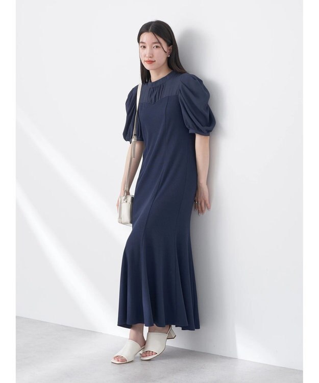 earth music&ecology リブドッキングワンピース Navy