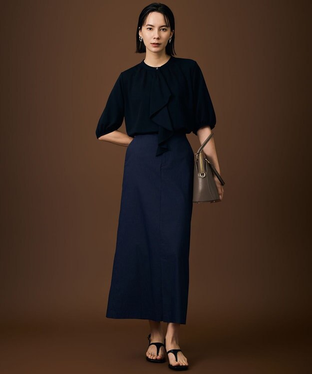 自由区 ファンクショナルナロー スカート ネイビー