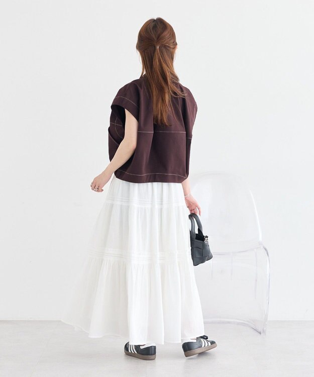earth music&ecology コクーンフォルムシャツ Brown
