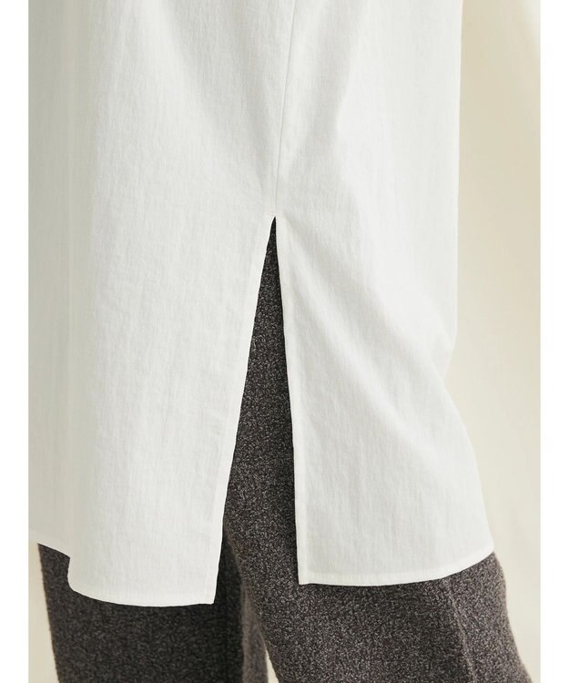 CRAFT STANDARD BOUTIQUE レーヨンデシンバンドカラーワンピース Off White