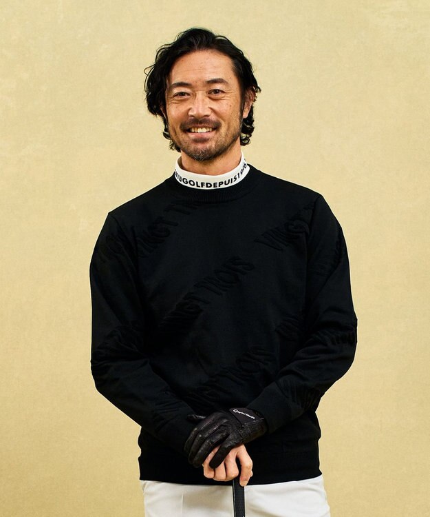 23区GOLF 【MEN】ロゴスポーツニット ブラック系
