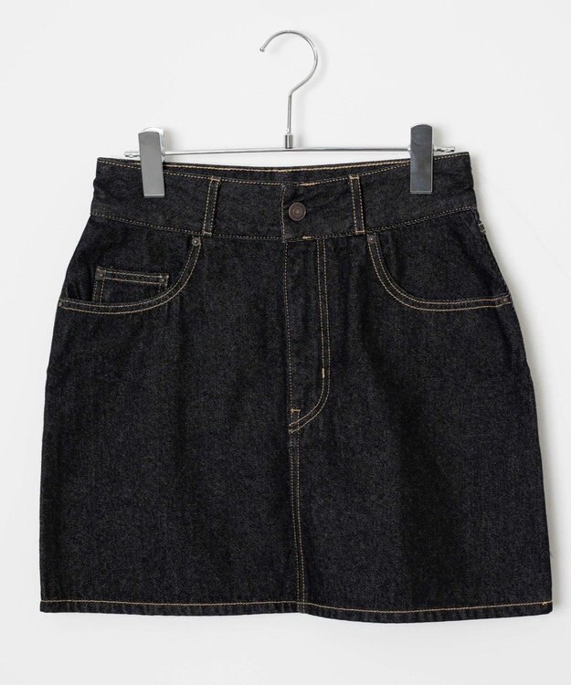 WEGO 台形デニムミニスカート ブラック