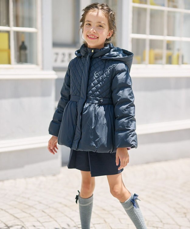 組曲 KIDS 【150-160㎝】ダンボールニット ショートパンツ ネイビー系