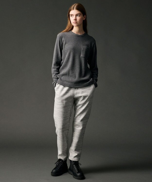 JOSEPH ABBOUD MOUNTAIN 【軽量/ソフト】ソフトダンボールニットパンツ ライトグレー系