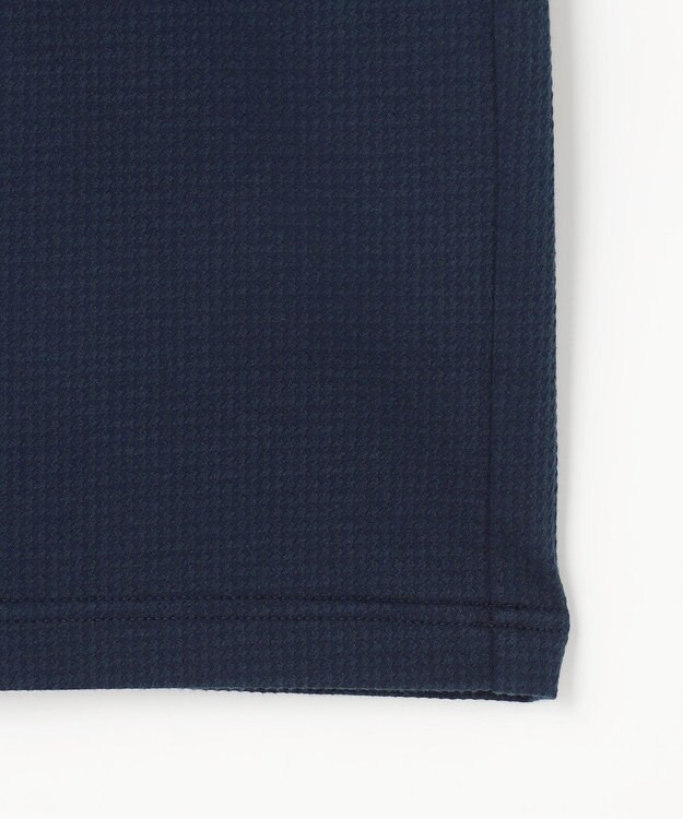 JOSEPH ABBOUD 【オーガニックコットン使用・JAPANファブリック】ミニ千鳥サッカー ポロシャツ ネイビー系