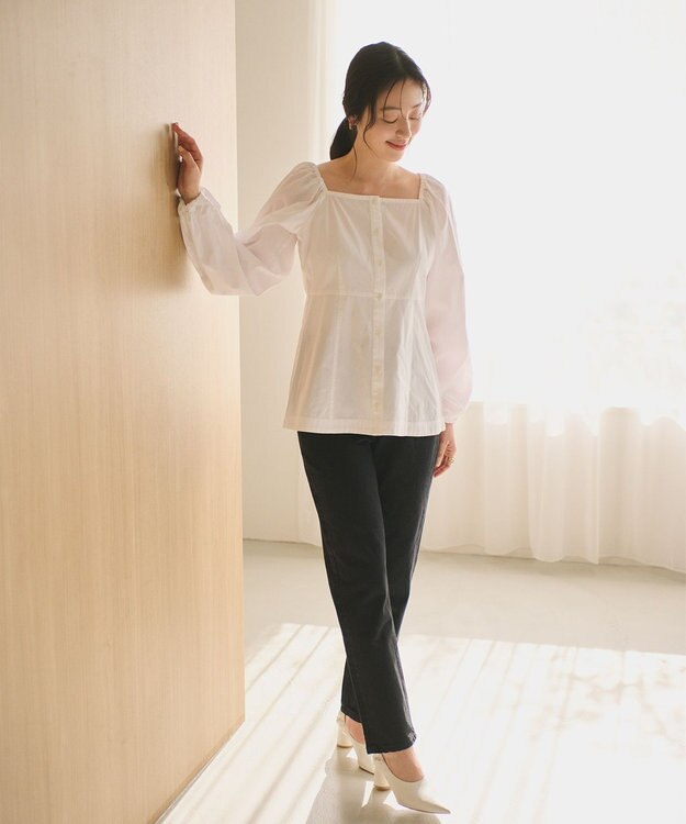 #Newans 【ANSWER for ほど甘トレンド】スクエアネックペプラムブラウス ホワイト系