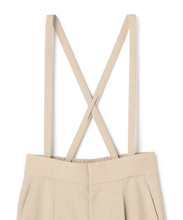 uncrave ウォッシャブルドライサップ ワイドパンツ（サスペンダー付き） シャンブレーベージュ