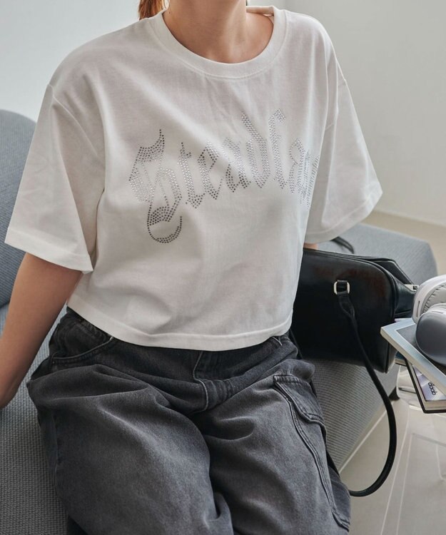 WEGO ラインストーンショートT