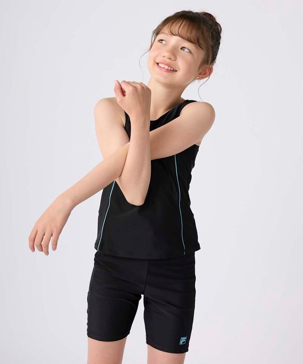 OP／FILA 【FILA】スクール水着タンキニ 上下セット ブラック×サックス