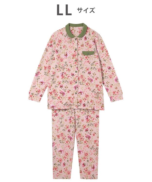 WACOAL ワコール_リラックス＆スリープ パジャマ キルトニット素材(本体) あったか 長袖 長ズボン レディース KDW405 /ワコール ピンク