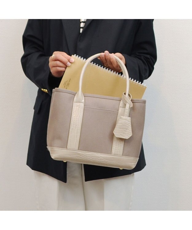 UNBILLION cachecache ショルダー付きパーテーションキャンバストート グレー