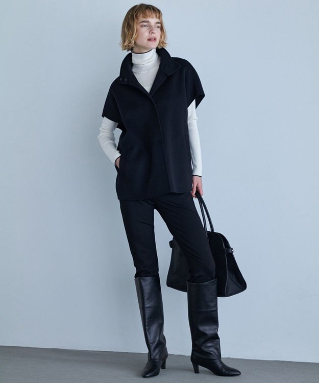 ICB L WoolRever  スタンドカラージレ ブラック系