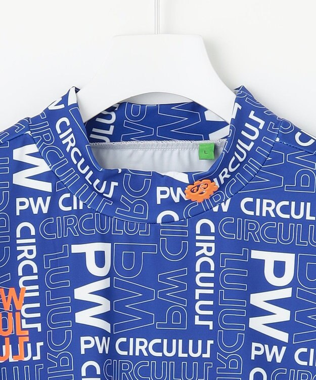 PW CIRCULUS 【UVカット / 吸水速乾 / 伸縮性抜群】【MEN】PWロゴ柄モック サックスブルー系5