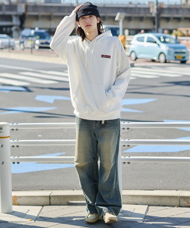 WEGO 【ユニセックス着用ITEM】別注NEWJACKグラフィックプルパーカー ホワイト