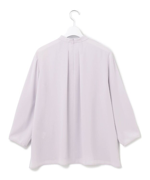 23区 【洗える】 バックサテンアムンゼン スタンドカラー ブラウス ライラック系