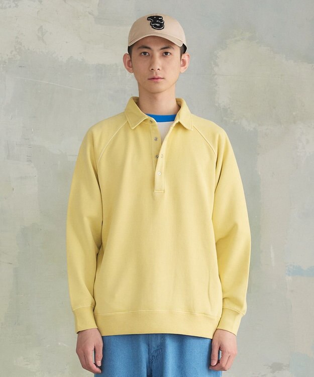 J.PRESS YORK STREET 【UNISEX】ラガータイプラグラン 裏毛トレーナー イエロー系