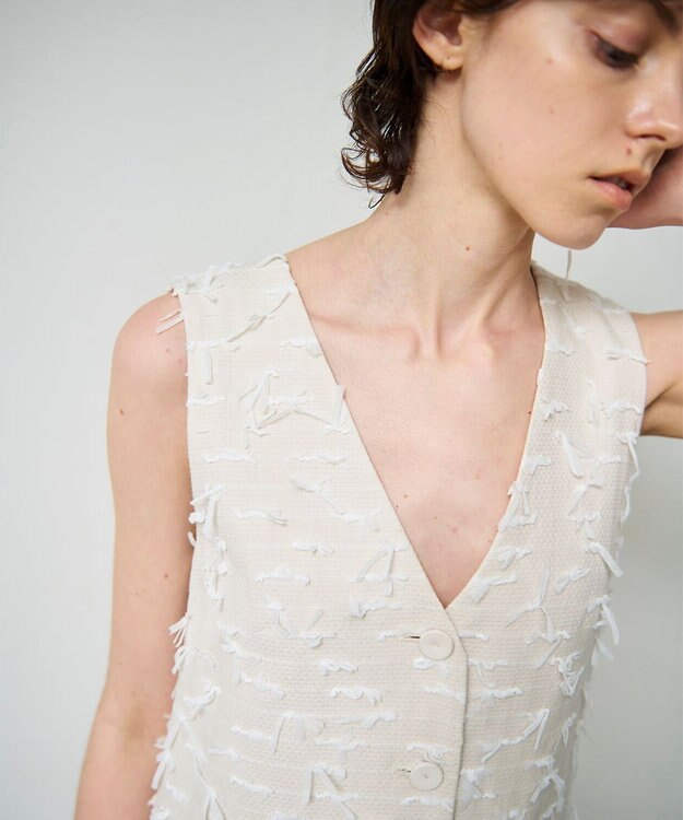 GRACE CONTINENTAL リボンヤーンジレドレス キナリ