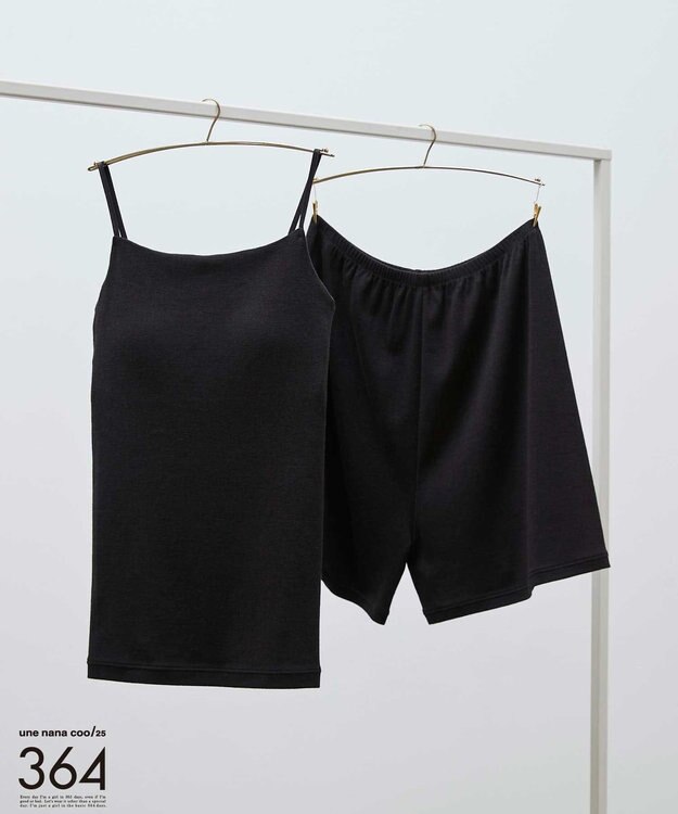 une nana cool 【綿混】364ブラトップ　キャミソール ブラック