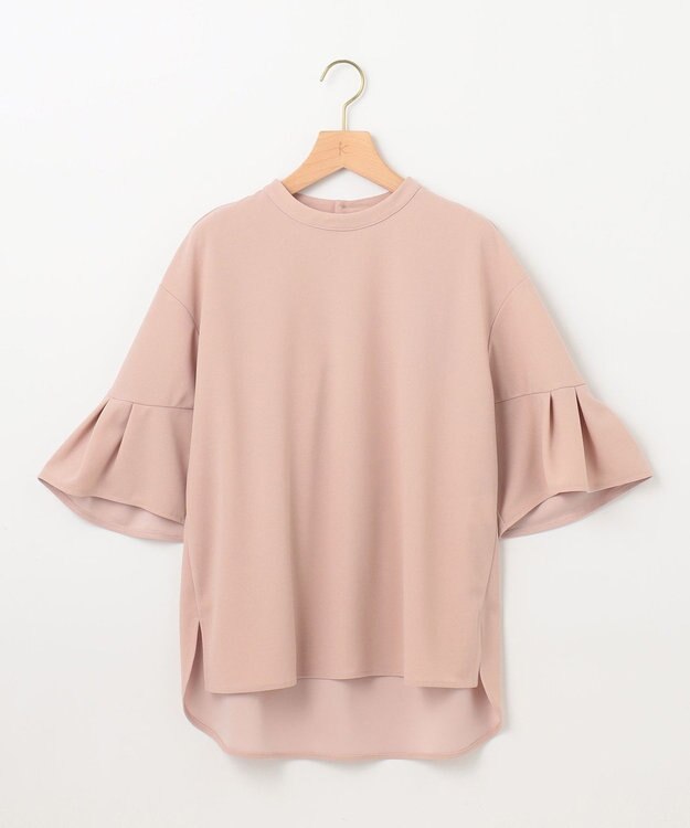 組曲 【UVケア・接触冷感】ライトアムンゼンジャージー袖フレア トップス ローズ系