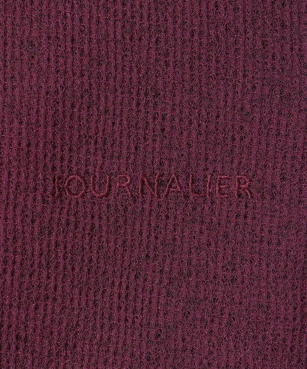 ANY L シアーワッフルロングスリーブTシャツ ワイン