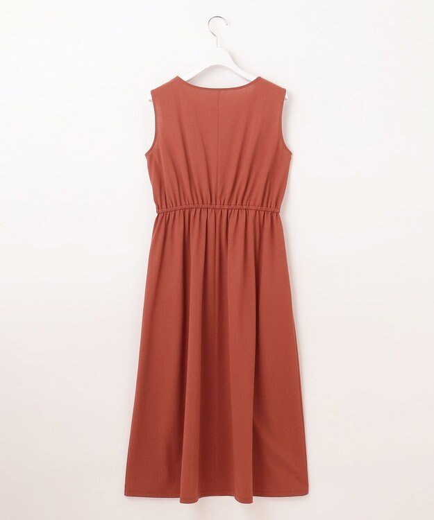 23区 【洗える】ドライコットンジャージー レイヤードワンピース テラコッタ系