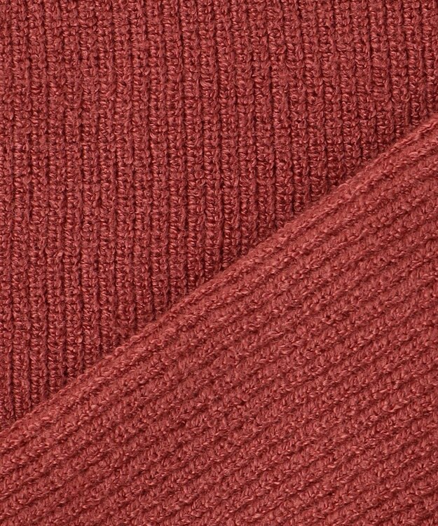 Feroux 【洗える】リボン釦 カーディガンデザインニット レッド系