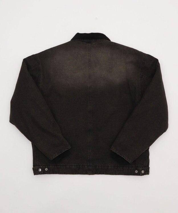 WEGO 【ユニセックス着用ITEM/MLサイズ展開】ワーカーズキルティングZIPジャケット デニムブラックソノタ