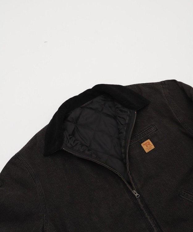 WEGO 【ユニセックス着用ITEM/MLサイズ展開】ワーカーズキルティングZIPジャケット デニムブラックソノタ