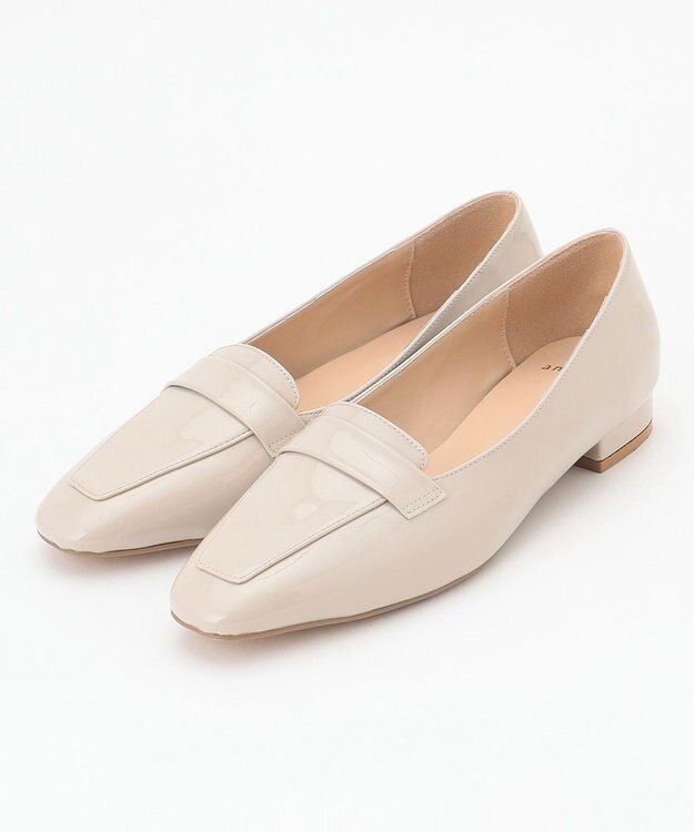 ANY SIS 【23.0~24.0cm】エナメルローファーパンプス ライトベージュ