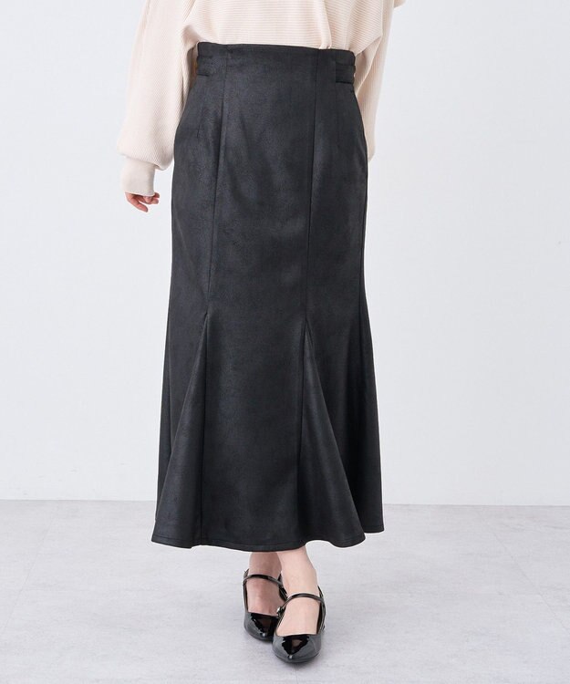 earth music&ecology フェイクレザーマーメイドスカート Black