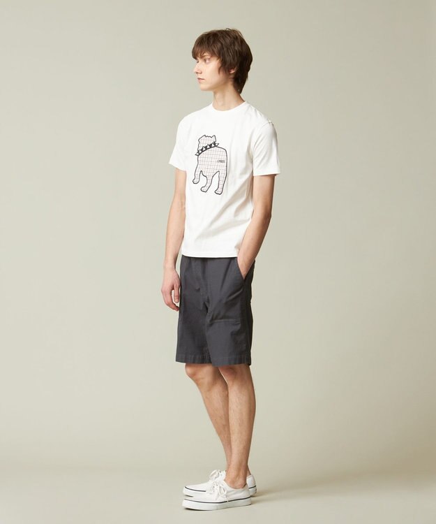 J.PRESS MEN 【UNISEX】ファブリックワッペン バックブルTシャツ ホワイト系