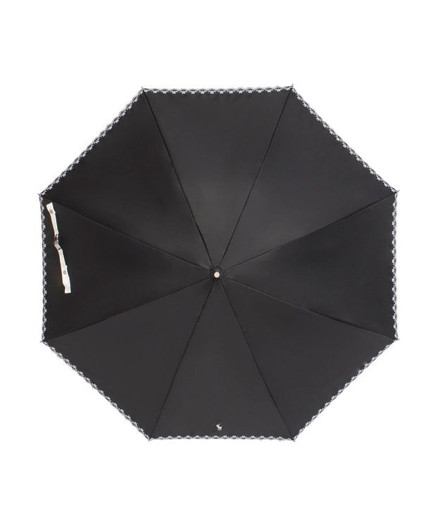 MOONBAT POLO RALPH LAUREN（ポロ ラルフローレン）晴雨兼用日傘 無地 刺繍 長傘 遮光率100％ 遮熱 UV ブラック