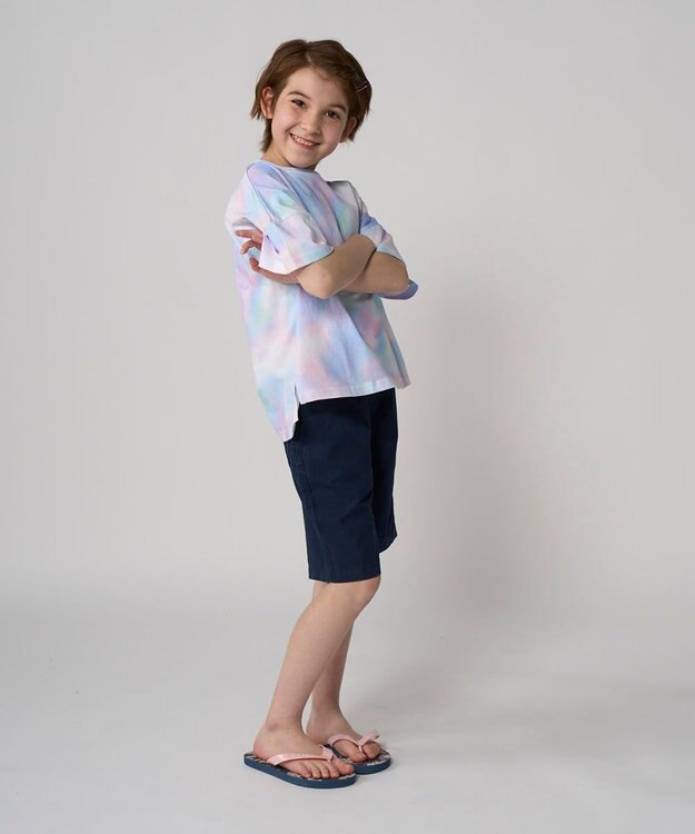 OP／FILA 【RUSTY】ニコちゃん×タイダイ柄半袖Tシャツ パープル