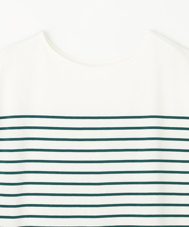 ANY 【接触冷感・UVケア】TCオーガビッツボーダー Tシャツ オフ×グリーン